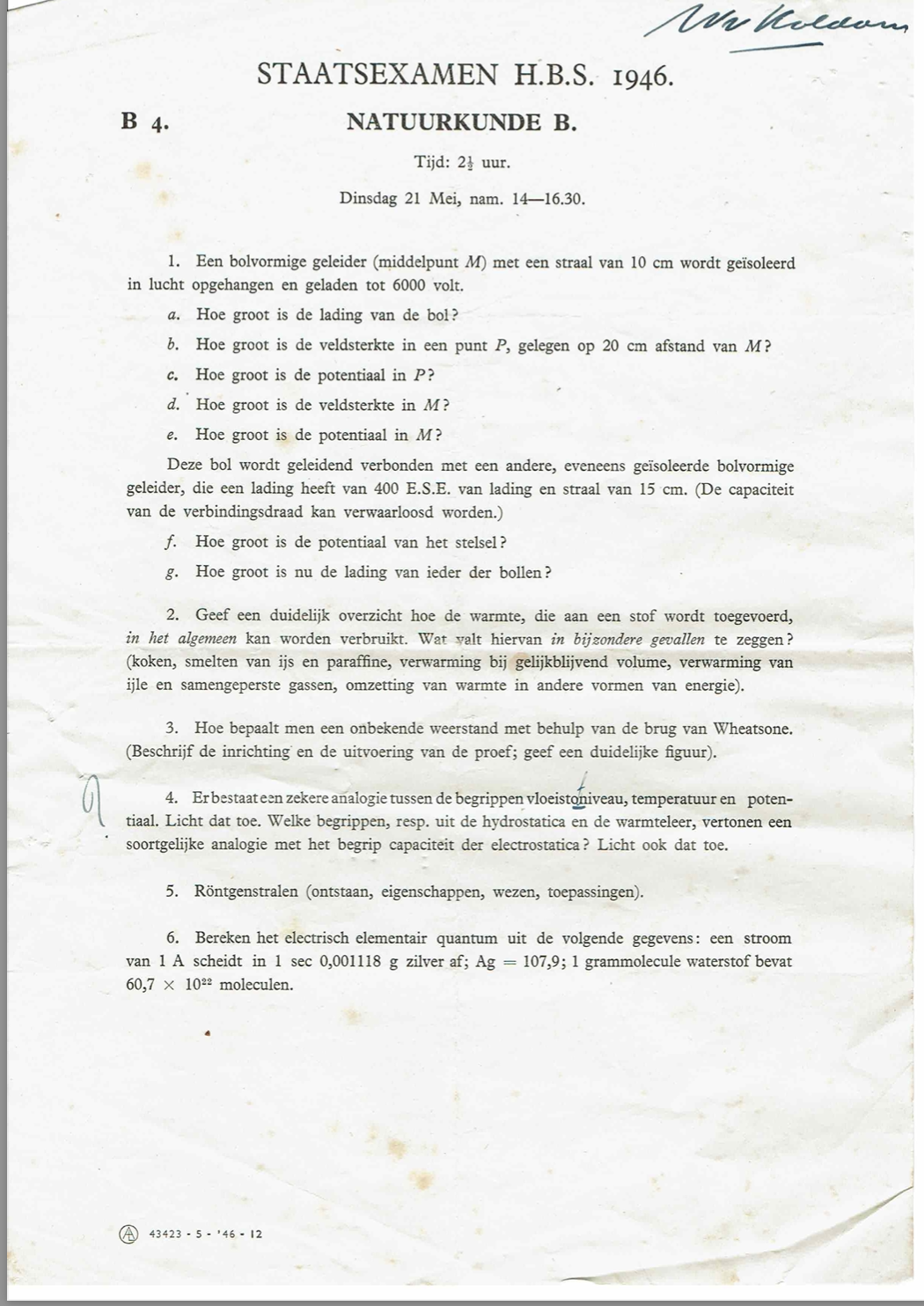 Examens 1946